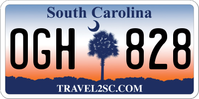 SC license plate OGH828