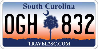 SC license plate OGH832