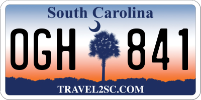 SC license plate OGH841