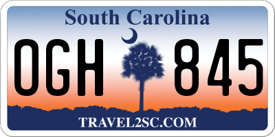 SC license plate OGH845