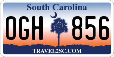 SC license plate OGH856