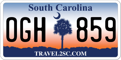 SC license plate OGH859