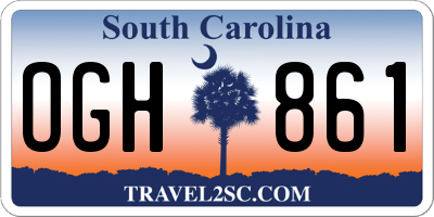 SC license plate OGH861