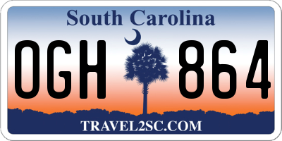 SC license plate OGH864