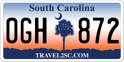 SC license plate OGH872
