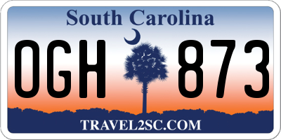 SC license plate OGH873