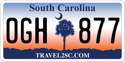 SC license plate OGH877