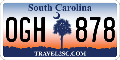 SC license plate OGH878