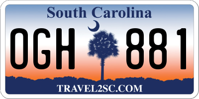SC license plate OGH881