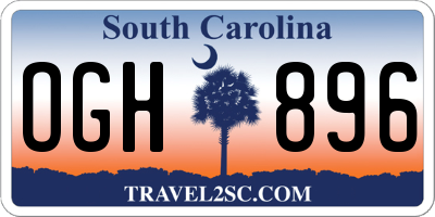 SC license plate OGH896
