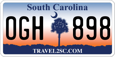 SC license plate OGH898