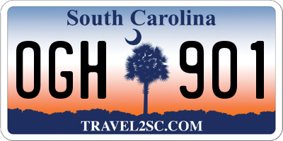 SC license plate OGH901