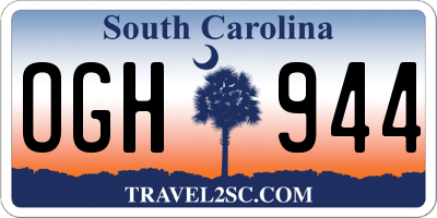 SC license plate OGH944