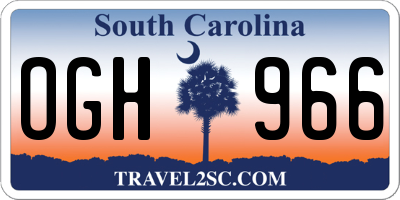 SC license plate OGH966