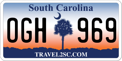 SC license plate OGH969