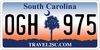 SC license plate OGH975