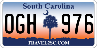 SC license plate OGH976