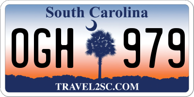 SC license plate OGH979