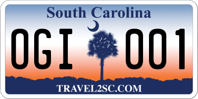 SC license plate OGI001
