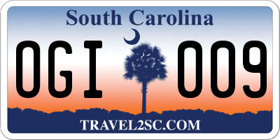 SC license plate OGI009