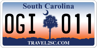 SC license plate OGI011