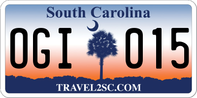 SC license plate OGI015