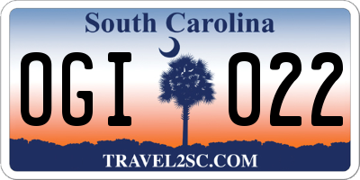 SC license plate OGI022