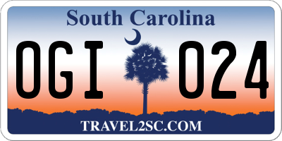 SC license plate OGI024