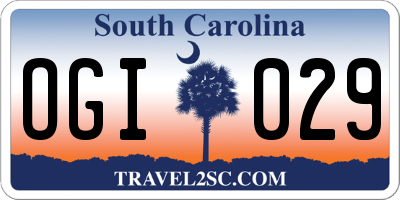 SC license plate OGI029