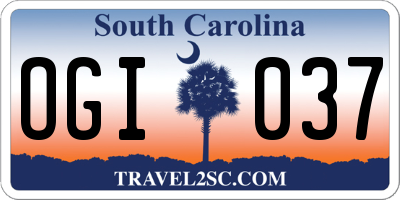 SC license plate OGI037