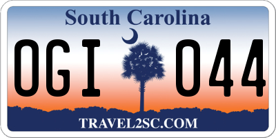 SC license plate OGI044