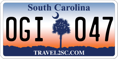 SC license plate OGI047