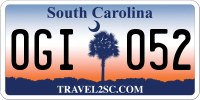 SC license plate OGI052