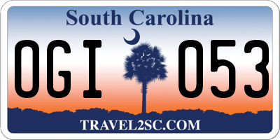 SC license plate OGI053