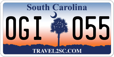 SC license plate OGI055