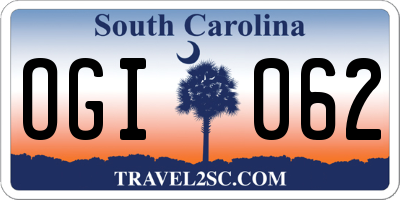 SC license plate OGI062