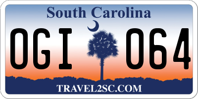 SC license plate OGI064