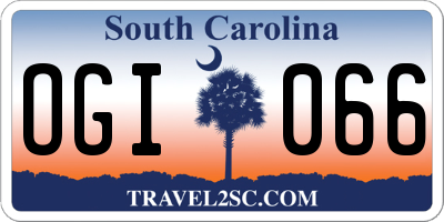 SC license plate OGI066