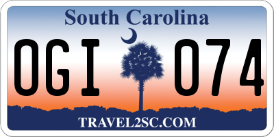 SC license plate OGI074