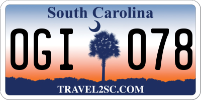 SC license plate OGI078
