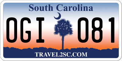 SC license plate OGI081