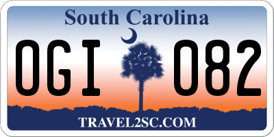SC license plate OGI082