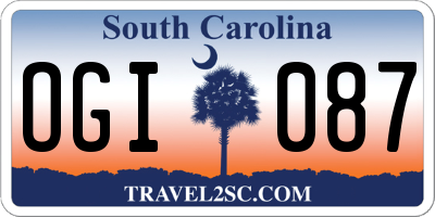 SC license plate OGI087
