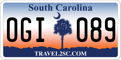 SC license plate OGI089