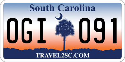 SC license plate OGI091