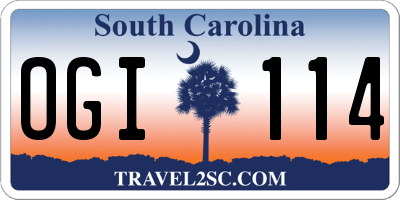 SC license plate OGI114