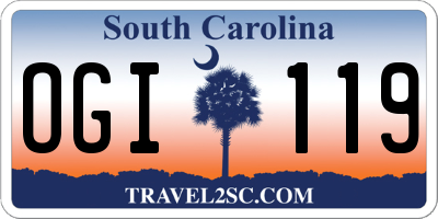 SC license plate OGI119