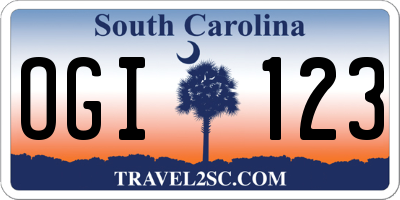 SC license plate OGI123