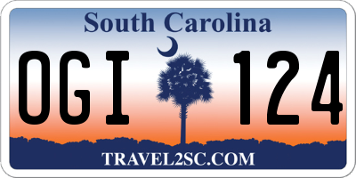 SC license plate OGI124