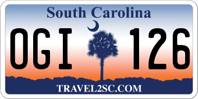 SC license plate OGI126